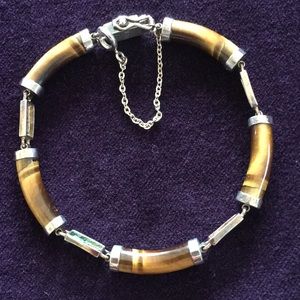 Vintage Silver and Tiger Eye Bracelet